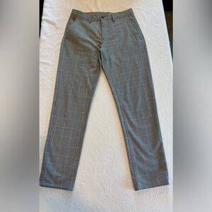Zara Gray Windowpane Plaid Pants Size 30  28” Inseam Classic Work Date
